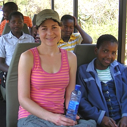 Irene Schoeman with learners attending the BAT camp